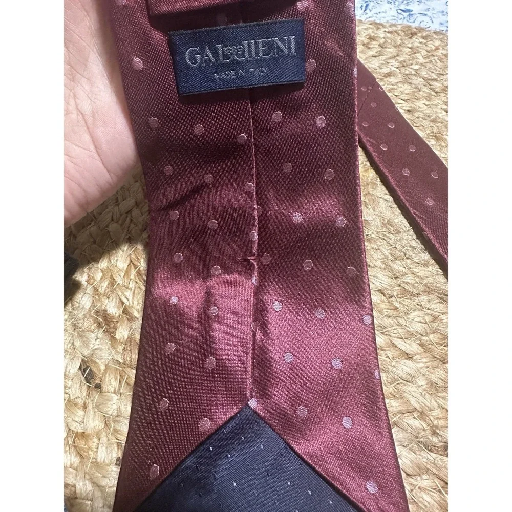 GALLIENI ITALIAN Rare Neck Necktie Wide Polk a dot Tie